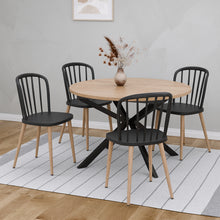 טען את התמונה לגלריה , רביעית כיסאות בעיצוב מודרני ואלגנטי בצבע שחור
