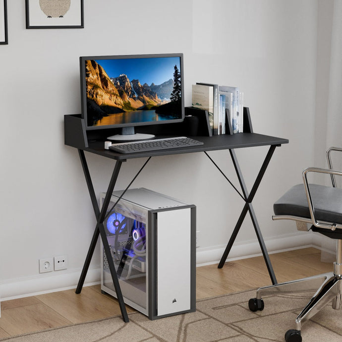 שולחן עבודה בעיצוב אלגנטי בצבע שחור