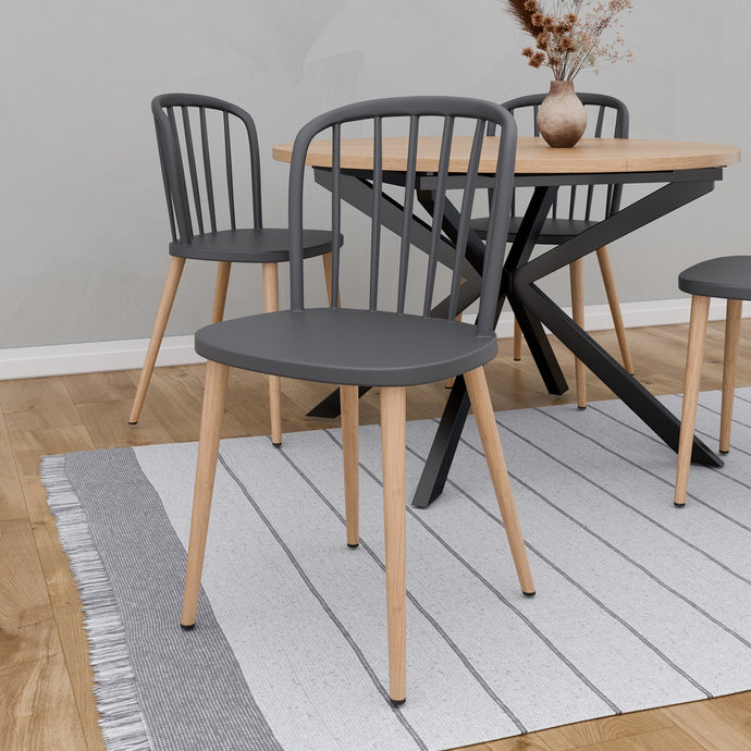 כיסא פינת אוכל בעיצוב מודרני ואלגנטי  אפור