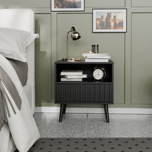 טען את התמונה לגלריה , שידת צד מודרנית עם מגירה מעוצבת ותא אחסון גדול בשחור
