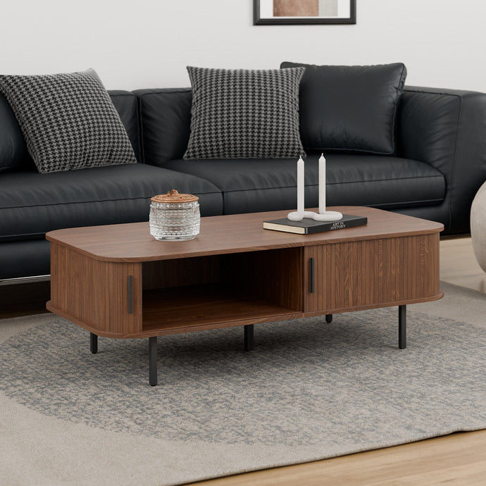 שולחן סלון מהודר בצבע אגוז