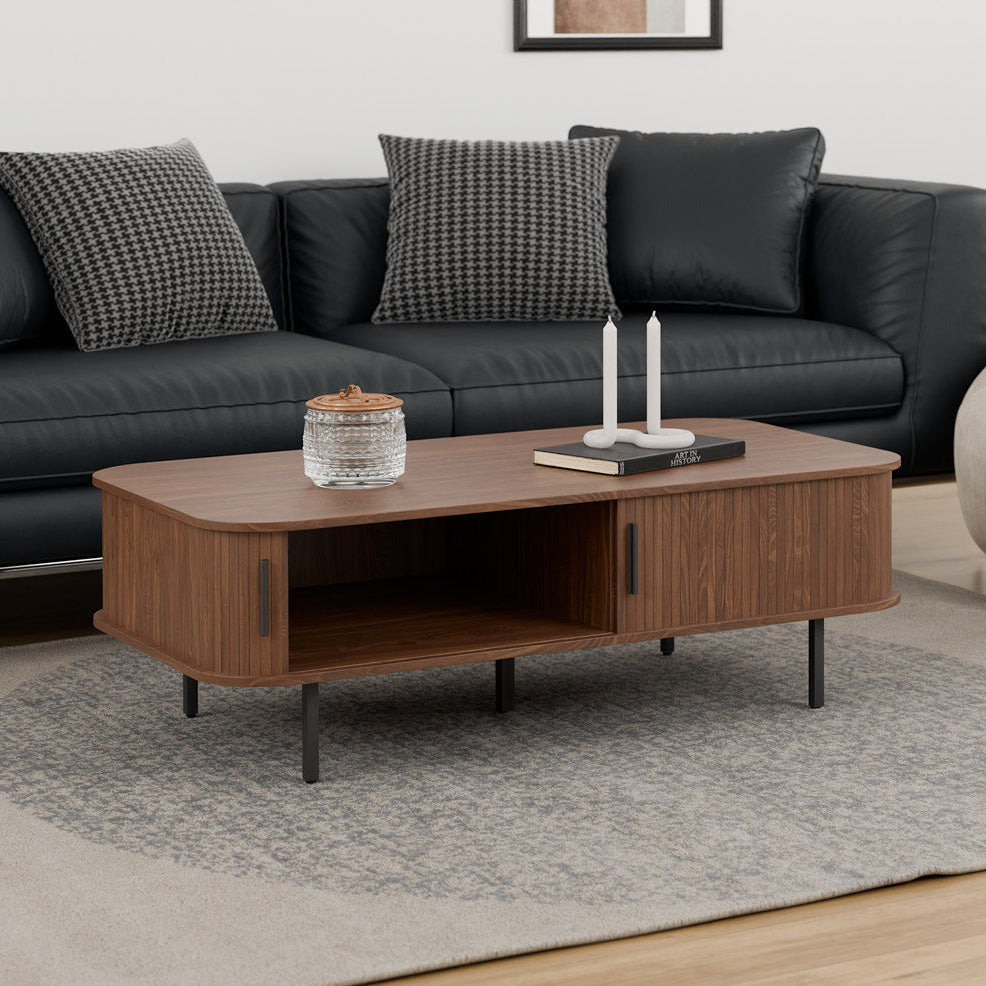 שולחן סלון מהודר בצבע אגוז