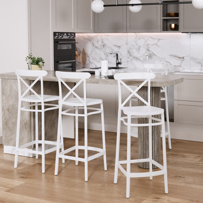 כיסא בר מודרני בלבן