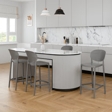 טען את התמונה לגלריה , כיסאות בר בעיצוב מודרני מפלסטיק צבע אפור
